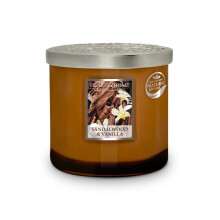 Heart & Home Sandalwood & Vanilla Twin Wick Scented Ellipse Candle In Glass Jar