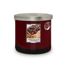 Heart & Home Sweet Black Cherries Twin Wick Scented Ellipse Candle In Glass Jar