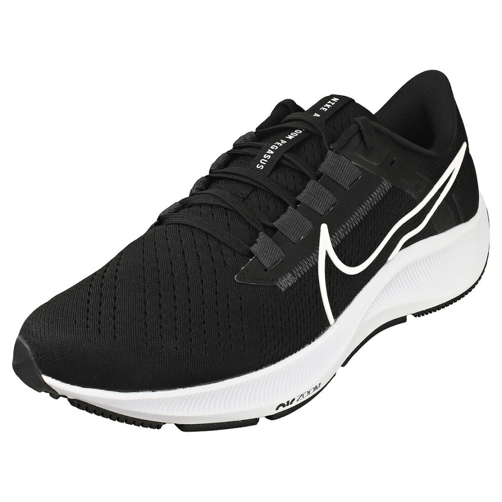 Nike Air Zoom Pegasus 38 Mens Casual Trainers in Black White - Size 8 UK