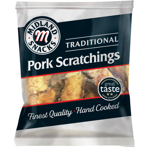 Midland Snacks Traditional Pork Scratchings - 10x12x40g