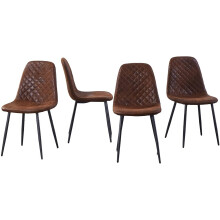 4X Brown Luxury Faux Suede Office and Home Chair Furniture Best