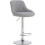 Single Grey Milan Bar Stool, swivel height adjustable bar stool 1