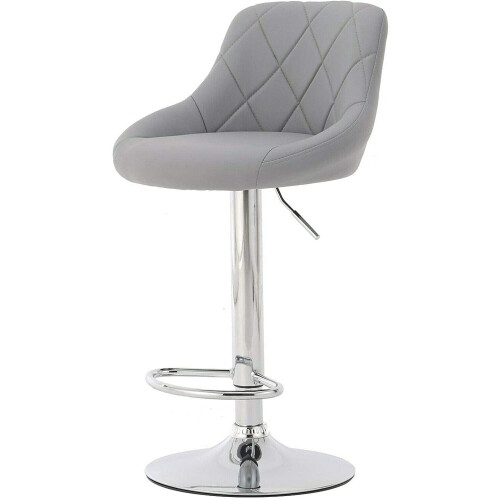 Single Grey Milan Bar Stool, swivel height adjustable bar stool 1