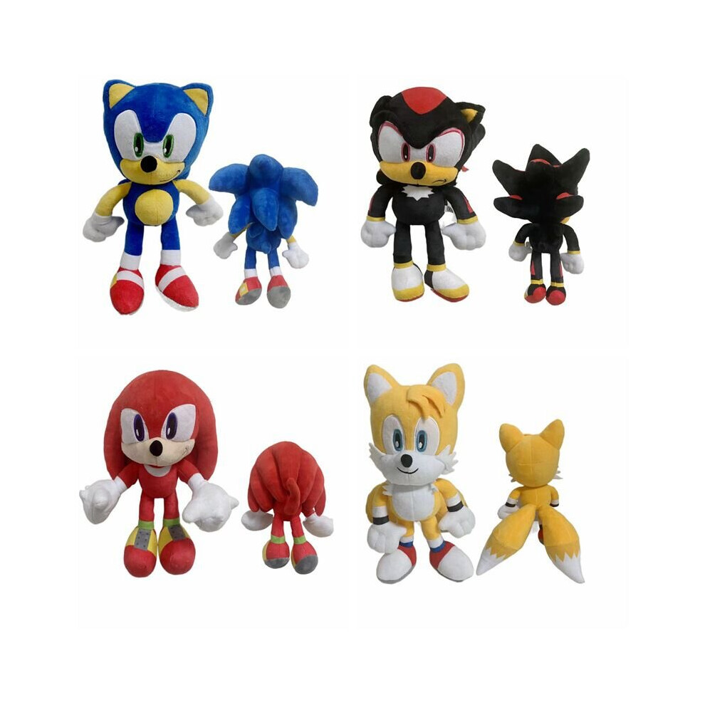 (Black) 30Cm Sonic Tails Shadow The Hedgehog Knuckles Toy Super Sonic Soft Plush Black