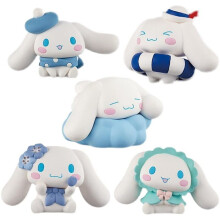 5pcs Sanrio Figure Cinnamoroll Swimming Ring Big-eared Dog Doll DIY Cake
