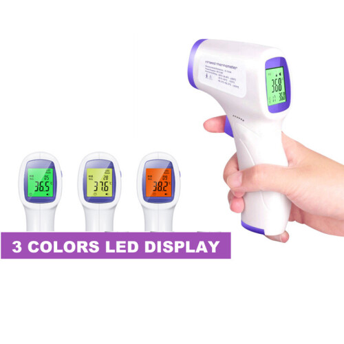 LED Three Color Display Non-Contact Forehead Infrared Thermometer Handheld 1