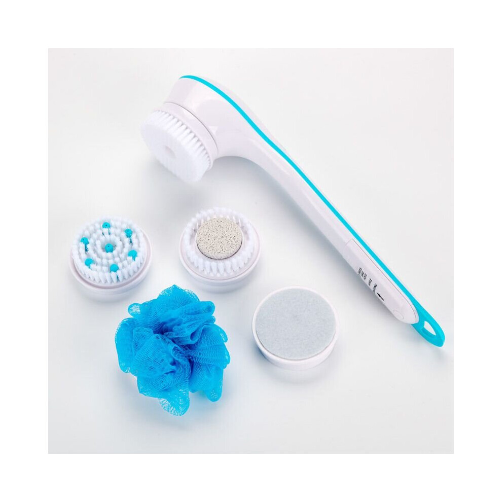 Electric Massager Bath Brush Back Scrubber  Rechargeable With 4 Brush Heads