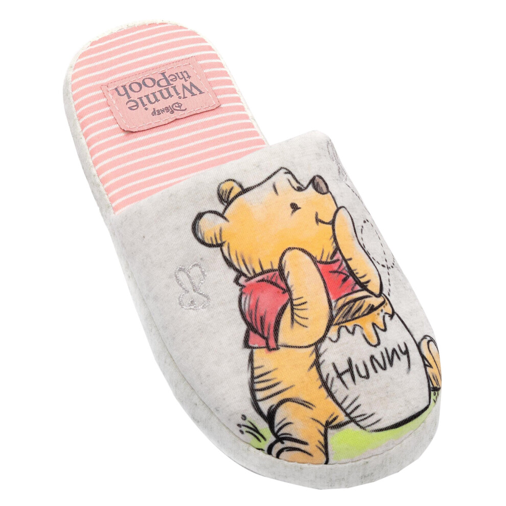 (5 UK-6 UK, Pink/White/Orange) Winnie the Pooh Womens/Ladies Slippers