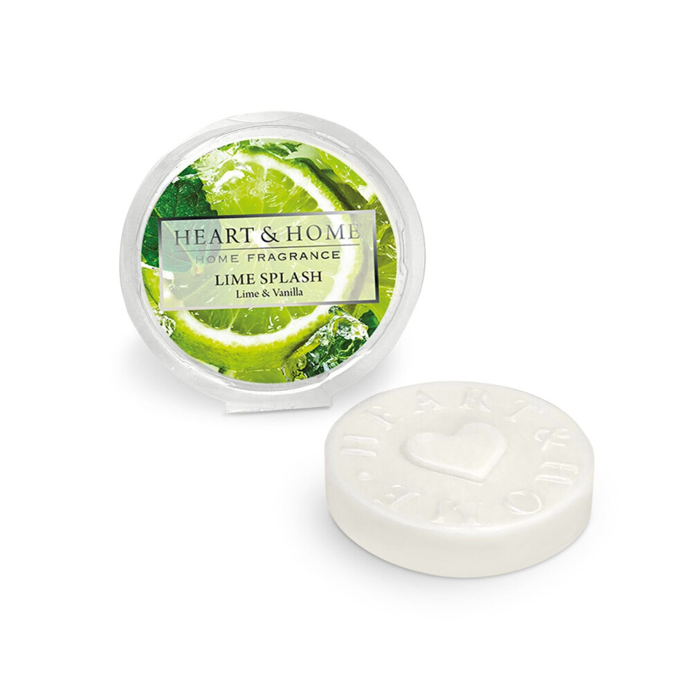 Heart & Home Lime Splash Round Wax Melt Scented Disc Use With Wax Warmer