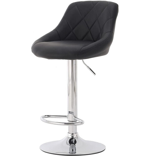 Single Black Milan Bar Stool, swivel height adjustable bar stool 1