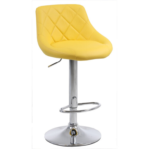 Single Yellow Milan Bar Stool, swivel height adjustable bar stool