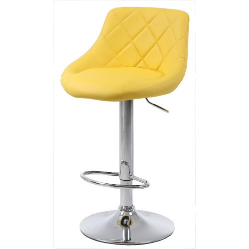 Single Yellow Milan Bar Stool, swivel height adjustable bar stool 1