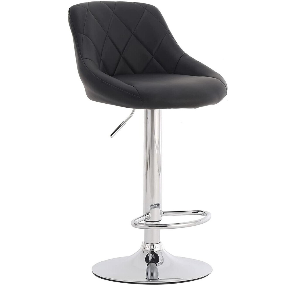 Single Black Milan Bar Stool, swivel height adjustable bar stool