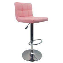 Single Pink "Modena" Faux Leather Bar Stool, swivel, height adjustable