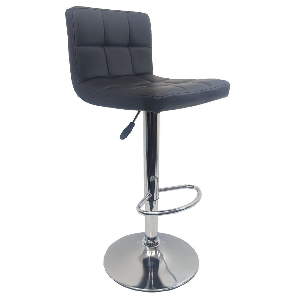 Single Black "Modena" Faux Leather Bar Stool, swivel,