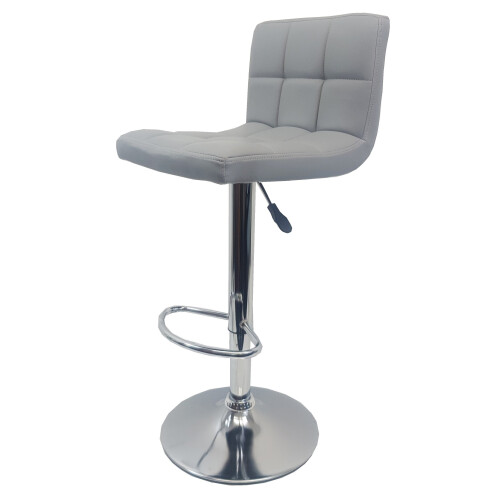 Single Grey "Modena" Faux Leather Bar Stool, swivel, height adjustable 1