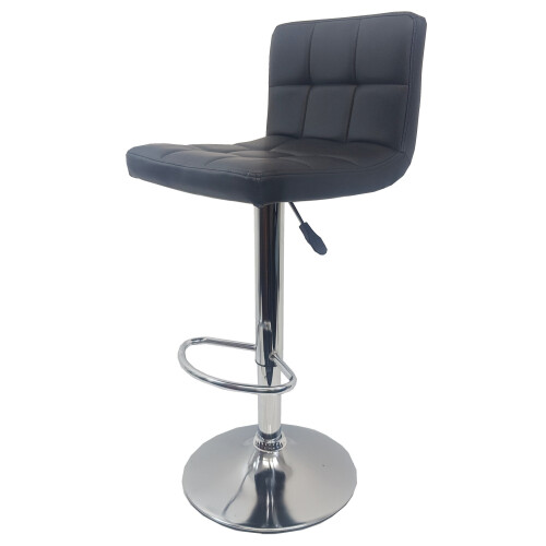 Single Black "Modena" Faux Leather Bar Stool, swivel, 1