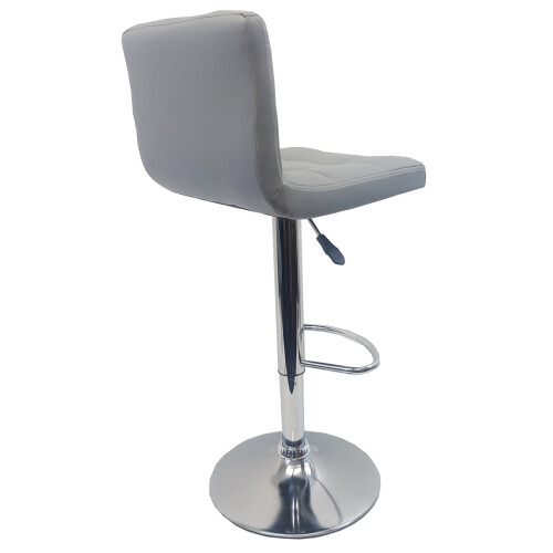 Single Grey "Modena" Faux Leather Bar Stool, swivel, height adjustable 2