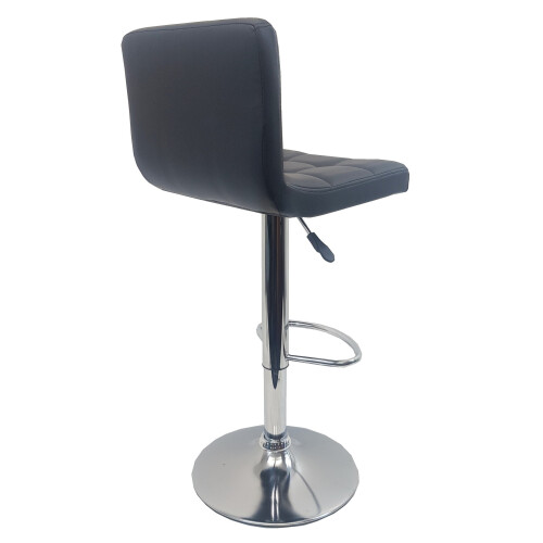 Single Black "Modena" Faux Leather Bar Stool, swivel, 2