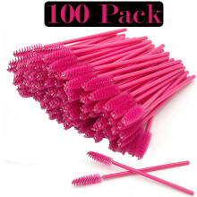 (Hot Pink, 100 Pcs) 50,100Pcs Disposable Eyelash Brush Mascara Eyebrow
