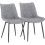 Set of 2 Luxury PU Leather Dining Reception Restaurant Grey Chairs 1