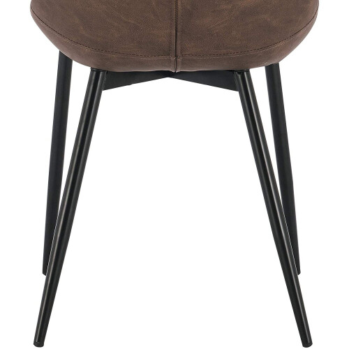2X Luxury PU Leather Dining Reception Restaurant Dark Brown Chairs 2