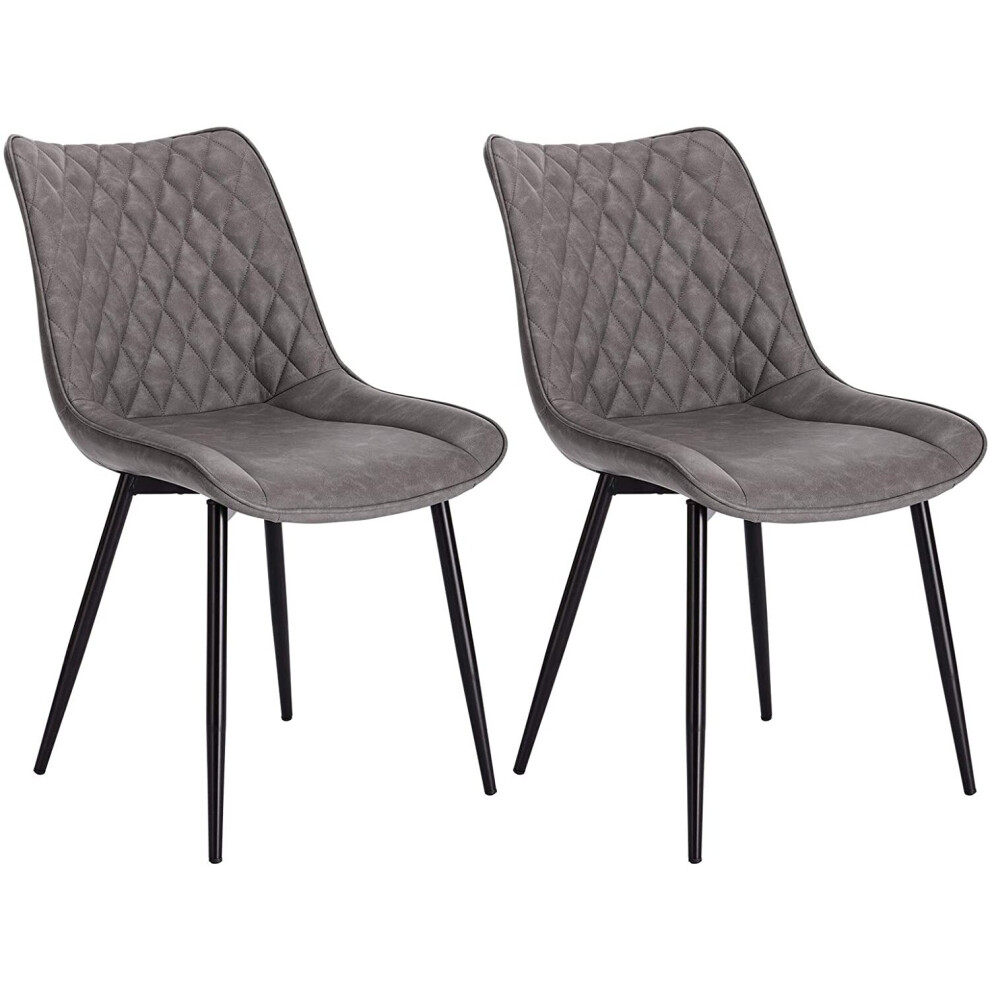 2X Luxury PU Leather Dining Reception Restaurant Dark Grey Chairs