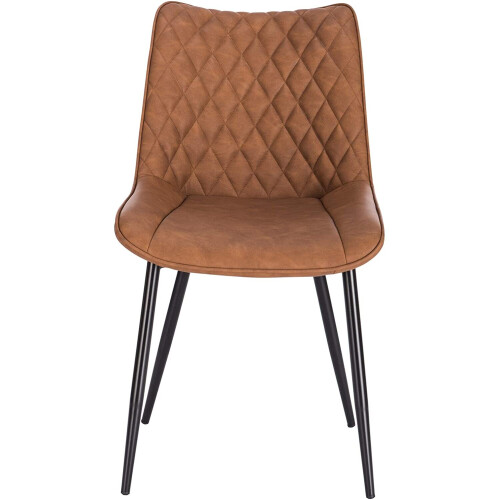 Set of 2 Luxury PU Leather Dining Reception Restaurant Brown Chairs 1