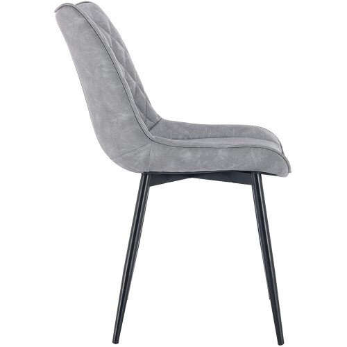 Set of 2 Luxury PU Leather Dining Reception Restaurant Grey Chairs 1
