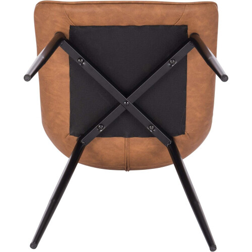Set of 2 Luxury PU Leather Dining Reception Restaurant Brown Chairs 2