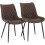 2X Luxury PU Leather Dining Reception Restaurant Dark Brown Chairs 1