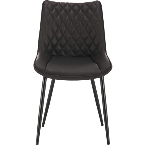 Set of 2 PU Leather Dining Reception Restaurant Anthracite Chairs 1