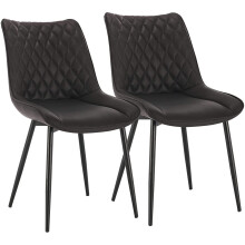 Set of 2 PU Leather Dining Reception Restaurant Anthracite Chairs