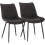 Set of 2 PU Leather Dining Reception Restaurant Anthracite Chairs 1