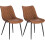 Set of 2 Luxury PU Leather Dining Reception Restaurant Brown Chairs 8