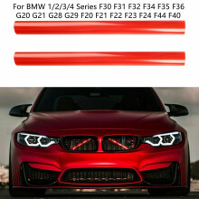 Red Grill Bar V Brace Front Grille Trim for BMW 3 Series F34 - Set of 2, Easy Snap-On Install