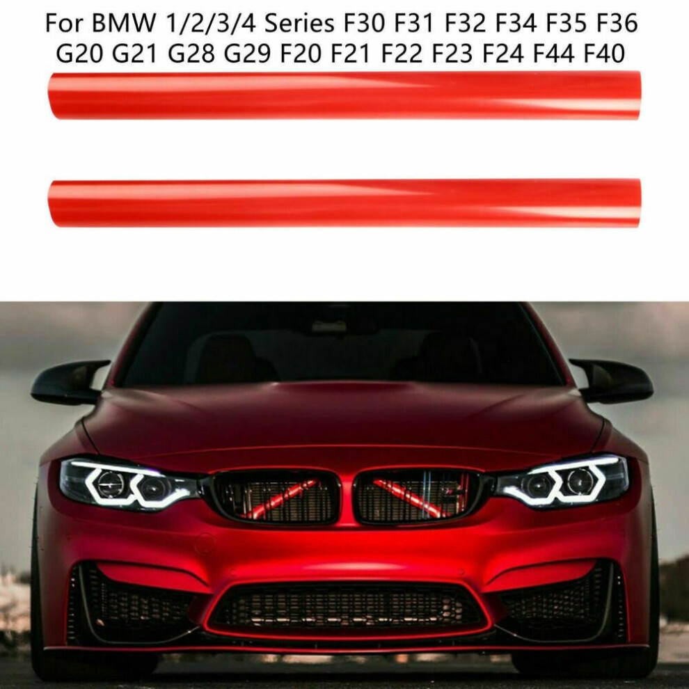 BMW Badge Red Grill Bar V Brace F34 3 Series Front Grille Trim Cover