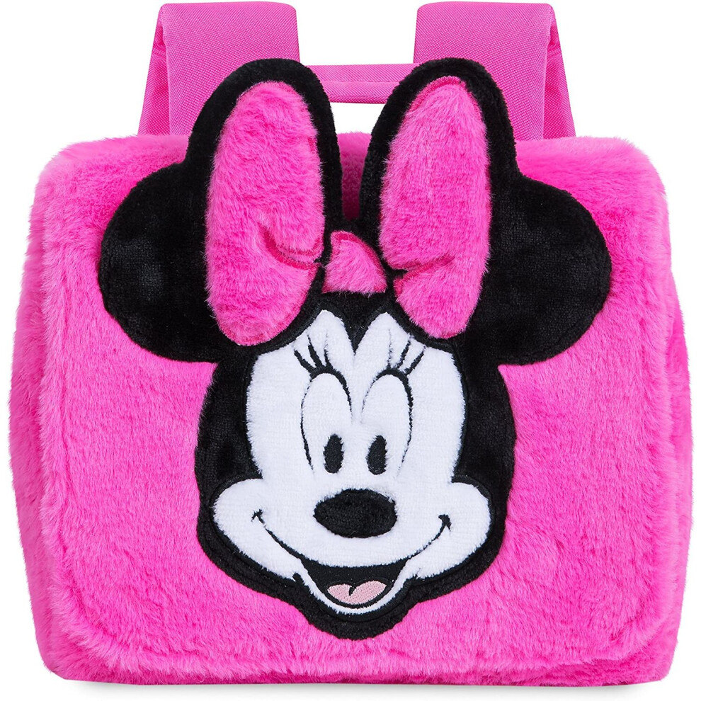 Disney Minnie Mouse Fuzzy Pink Backpack - Pink