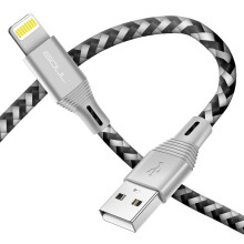 (1M) iSOUL Lightning iPhone Charger Data Cable - 15cm / 1M / 2M Long Nylon Braided Lead USB Fast Charge Sync