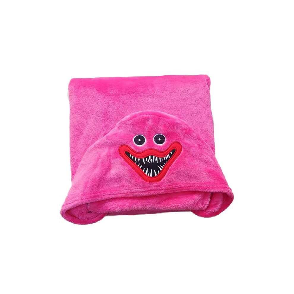 (Pink, 160X100cm) Poppy Playtime Oversized Plush Hooded Blanket Huggy Wuggy Cape Shawl Cloak Pink,Multicoloured