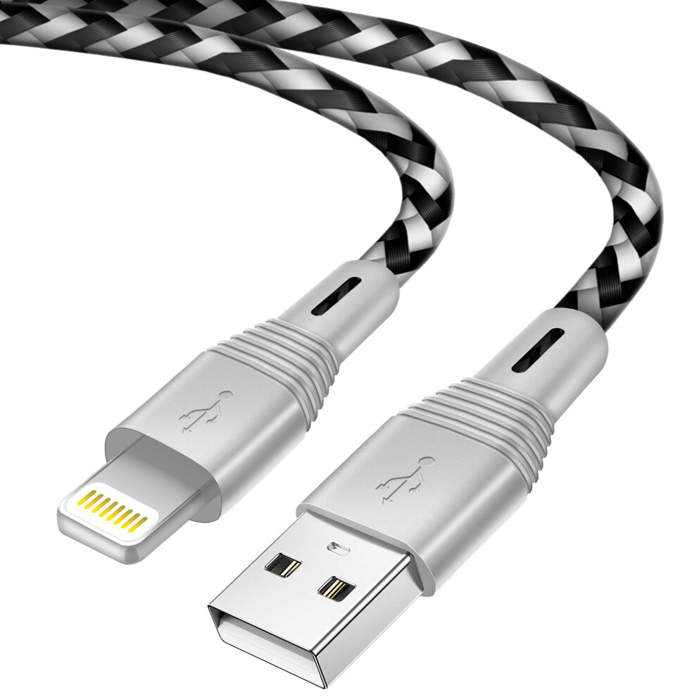 (2M) iSOUL Lightning iPhone Charger Data Cable - 15cm / 1M / 2M Long Nylon Braided Lead USB Fast Charge Sync