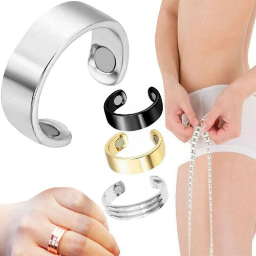 (Embossing Silver) Apolloostory Lymphatic Drainage Therapeutic Magnetic Ring 1