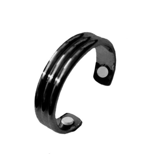 (Embossing Black) Apolloostory Lymphatic Drainage Therapeutic Magnetic Ring