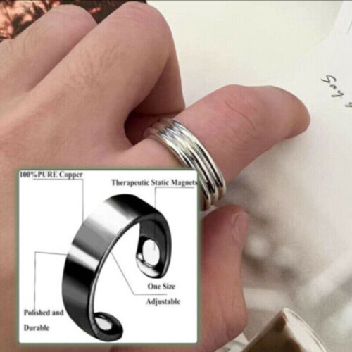 (Embossing Black) Apolloostory Lymphatic Drainage Therapeutic Magnetic Ring 2