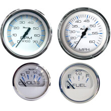 Faria KTF002 O/B 4-Gauge Boxed Set - Chesapeake White, Stainless Steel