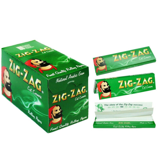 1200x ZIG ZAG GREEN Rizla Cut Corners ROLLING Papers Tobacco Filter UK 2