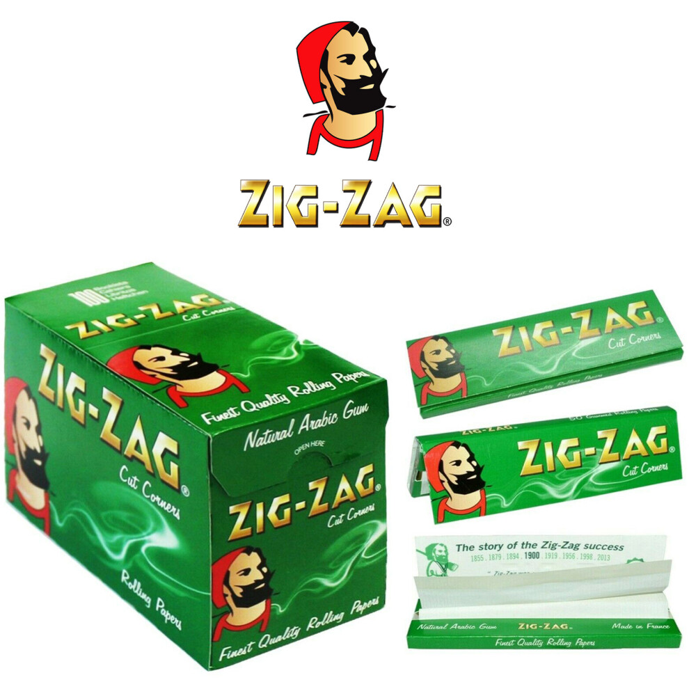 Taurus-Web-Tech Green 1200X Zig Zag Rizla Cut Corners Rolling Papers Tobacco Filter Uk