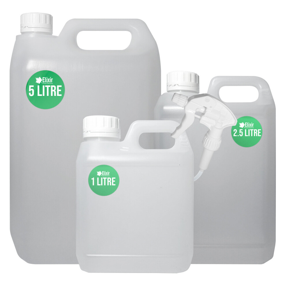 (1 L & Spray Head with Hose, 7) Food-Grade Clear Plastic Water Tanks/Liquid Storage Container Bottles | Fuel & Oil Jerry Cans | Optional Spray Heads | 1, 2.5 & 5 Litre Sizes