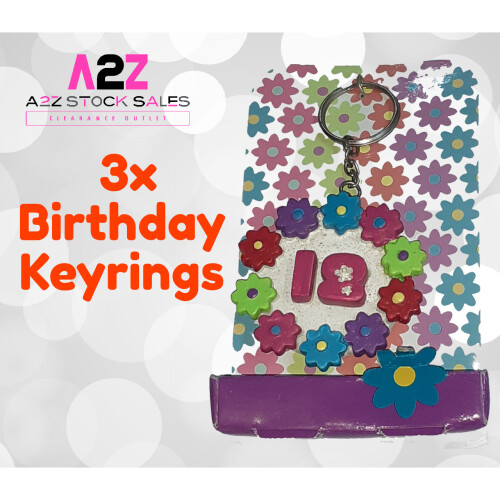 Avon 3 x BIRTHDAY KEYRINGS - new £10