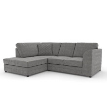 (Left Hand Facing) Quilted Grey Fullback Corner Sofa